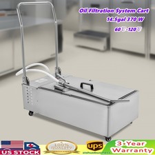 Fryer Oil Filter 55L Commercial Cooking Oil Filtration System Mobile Fryer Filte