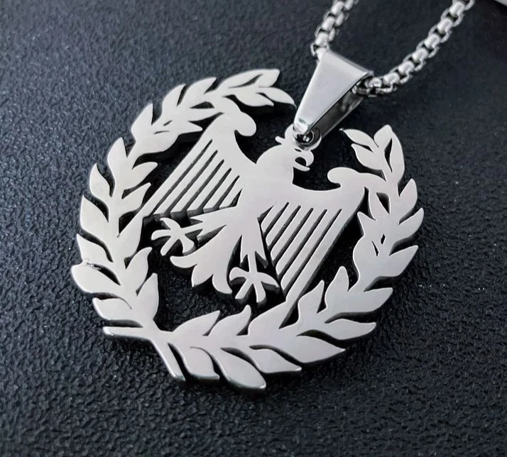Deutschland Anhänger Bundesadler im Lorbeerkranz mit Edelstahlkette 60cm - Bild 3 von 4