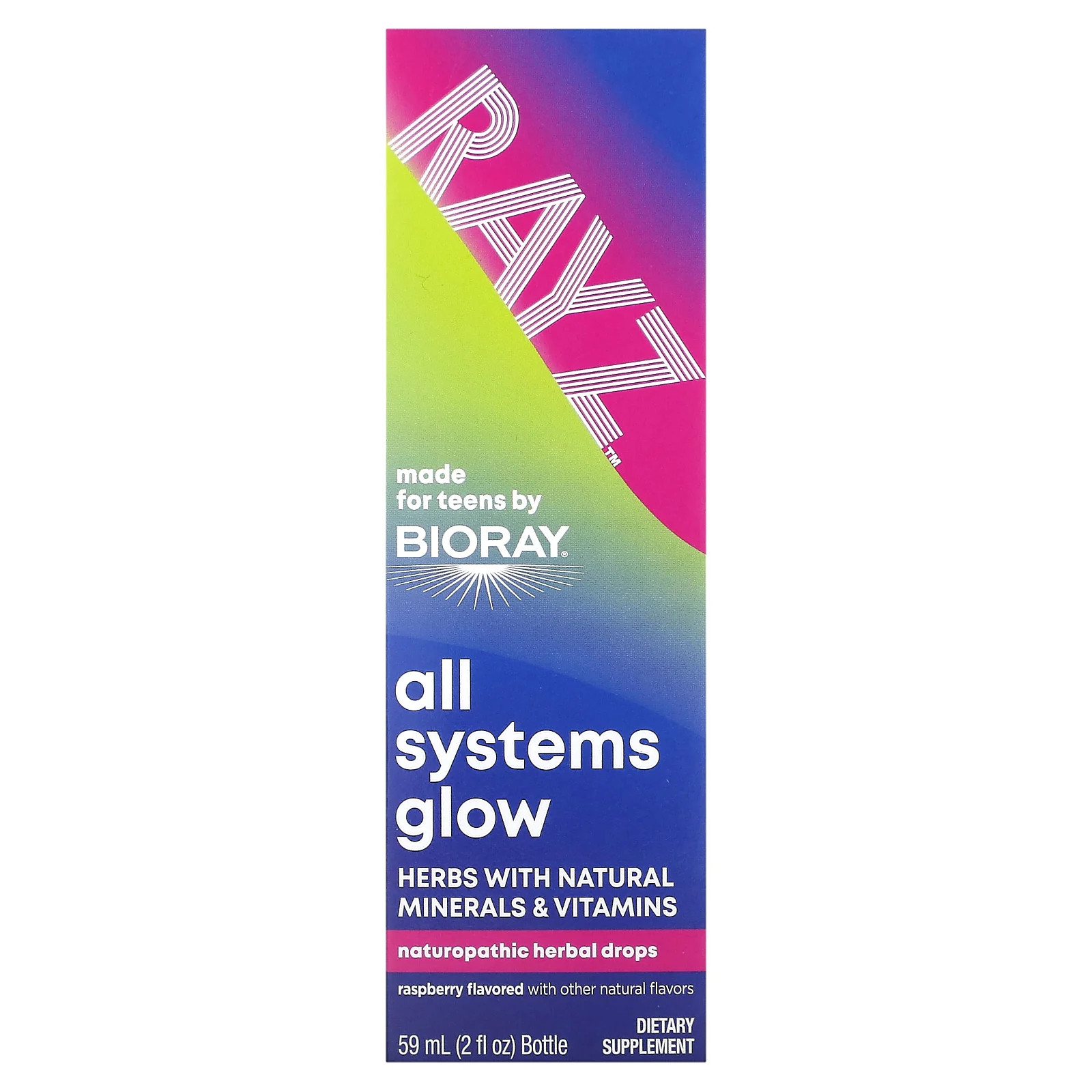 Rayz, All Systems Glow, для подростков, Малина, 2 жидких унции (59 мл)