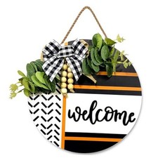 Welcome Sign for Front Door, Decor for Farmhouse Porch, Rustic Welcome Wreaths