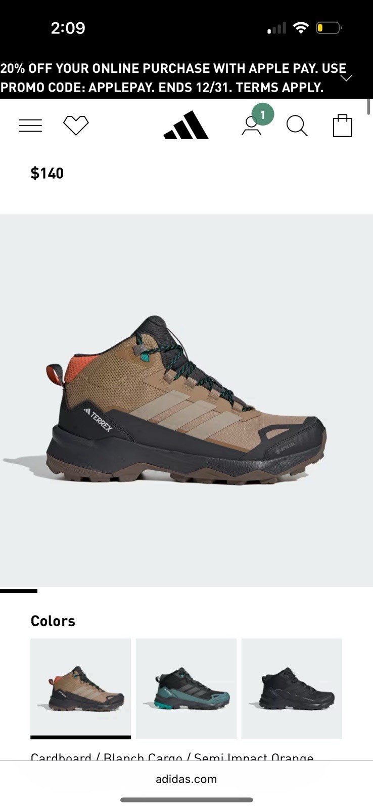 Adidas Terrex Skychaser Ax5 Mid GTX Men's Hiking