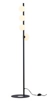 Schwarze Stehlampe Wohnzimmer Metall Glas G9 151 Cm 4-Flammig Klein Stehleuchte