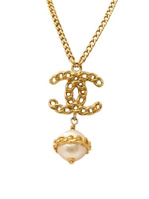 CHANEL CC Kette Perle Gold-Finish B17V Vintage-Stil Iconic Statement Necklace