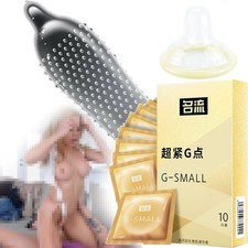 50-10X Small Size Tight Condoms Ultra Thin Latex Condom Men Products 45MM Spike