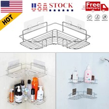 New Bathroom Corner Shower Caddy Shelf Triangular Storage Rack Organizer fast US