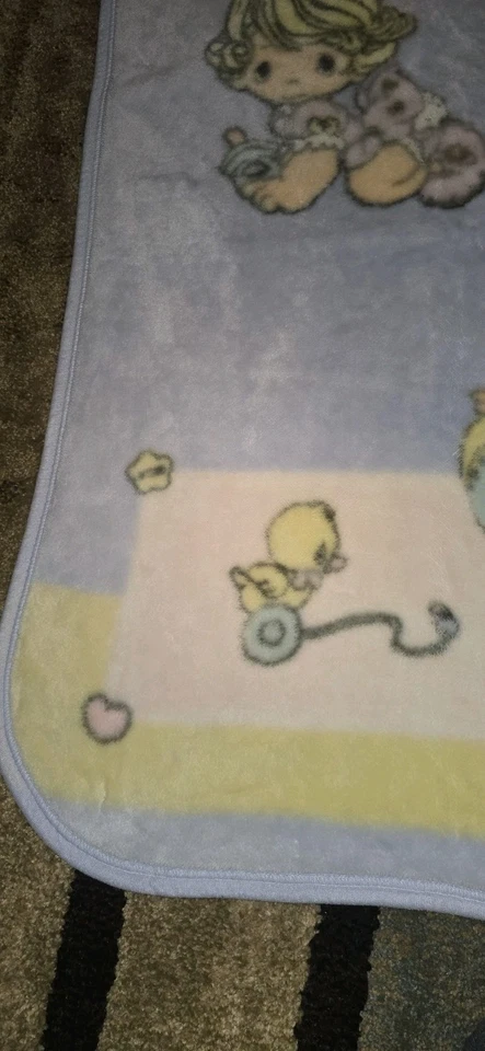 Manta de bebé Precious Moments de colección peluche suave niño niña juguetes globo azul Foto 4 de 4