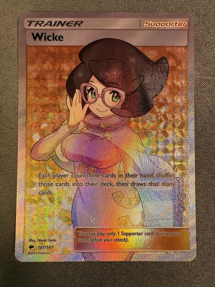 Wicke 147/147 ULTRA RARE Burning Shadows HOLO NM Pokemon Card - Image 2 of 4