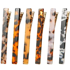 Tortoise Shell Leopard Duckbill Acrylic Hair Clips and 6 Pcs Multicolor Clips