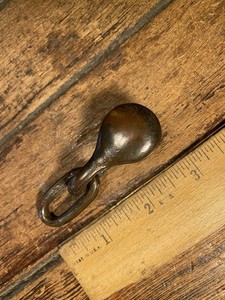 VINTAGE BRONZE BULLET BLOCK 7/8" SHEAVE, 3/8" LINE, NICE PATINA!