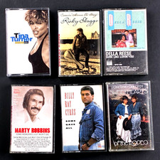 6 Old Cassettes Tina Turner, Della Reese, Billy Ray Cyrus, Marty Robbins Plus CA