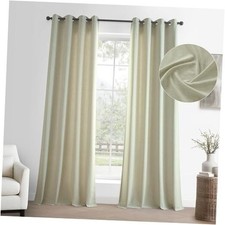 Basic Faux Linen Curtains Grommet - 84 Inch 50"W x 84"L Pack of 2 Greige