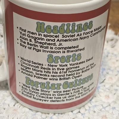 Papel Freelance Double Sided  Ceramic Coffee Mug Korea 1961 Times'' W/Headlines