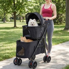 2in1 Hundewagen Hundebuggy klappbar f&uuml;r Hunde & Katzen bis 20 kg Katzenbuggy