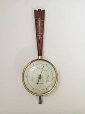 Vintage MCM Mid Century Airguide Barometer  Thermometer Wall Weather Station USA