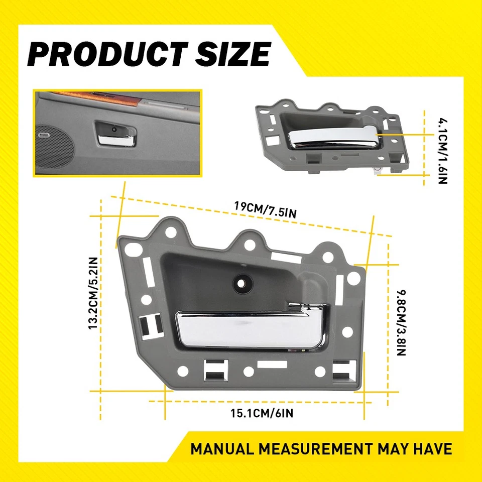 Kit de maçaneta interna cinza para Jeep Grand Cherokee 2005-2010 4-40X - Imagem 4 de 4