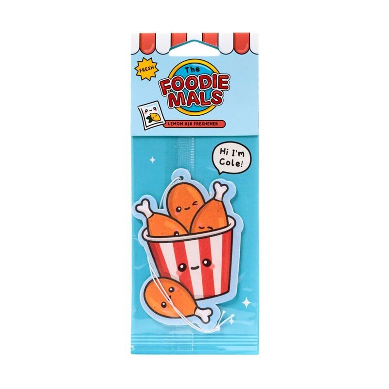 Kawaii Foodiemals Cole the Fried Chicken Bucket JDM Air Freshener - Lemon Scent