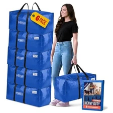  Heavy Duty Moving Bags or Storage Bag – Large Moving Boxes with 6 Pack