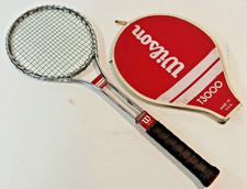 Vintage Wilson T 3000 steel racquet, 4 5/8 W/ Cover Good Cond Tennis Racket