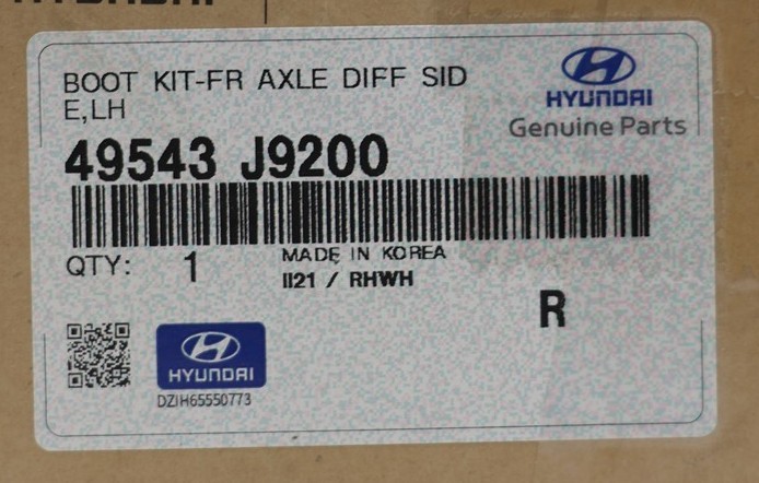 NEW OEM Front Left Inner CV Joint Boot Kit 49543J9200 for Hyundai