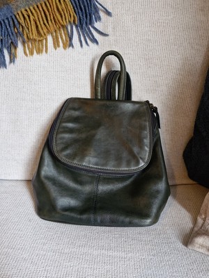 Jobis Green Leather Backpack Split Handle UK