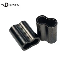 Double Barrel Fishing Crimp Crimping Sleeves Copper Tube Connector 0.8-2.5mm