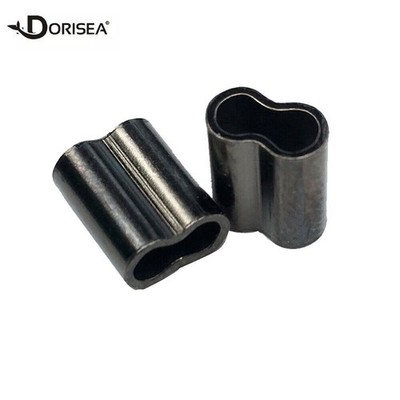 Double Barrel Fishing Crimp Crimping Sleeves Copper Tube Connector 0.8-2.5mm