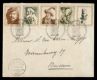 DR WHO 1956 NETHERLANDS FDC REMBRANDT ART COMBO SEMI POST R49390