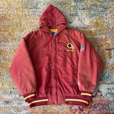 Vintage Faded 90s Starter  Washington Redskins Puffer Full Zip Hooded Jacket XL