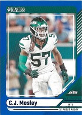 2024 Panini Donruss C.J. Mosley Blue Press Proof SP New York Jets