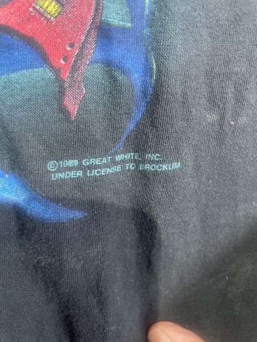 Vintage Authentic 1989 Great White Band Tour Single Stitch T-Shirt 2-Sided Sz L, Size L, $99.99 - Photo 2