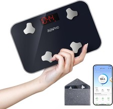RENPHO Travel Scale for Body Weight, Mini Bathroom Fat, Black