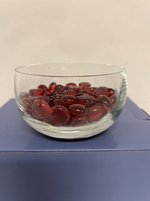 Unmarked Clear Glass Bowl Heavy Round Centerpiece Serving Bowl Modern