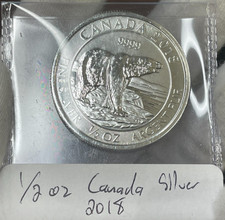 2018 Canada 1/2 OZ Silver 9999 Coin Excellent Condition