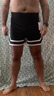 Bike Men's Black & White Size L Retro Athletic Stripe Coaches