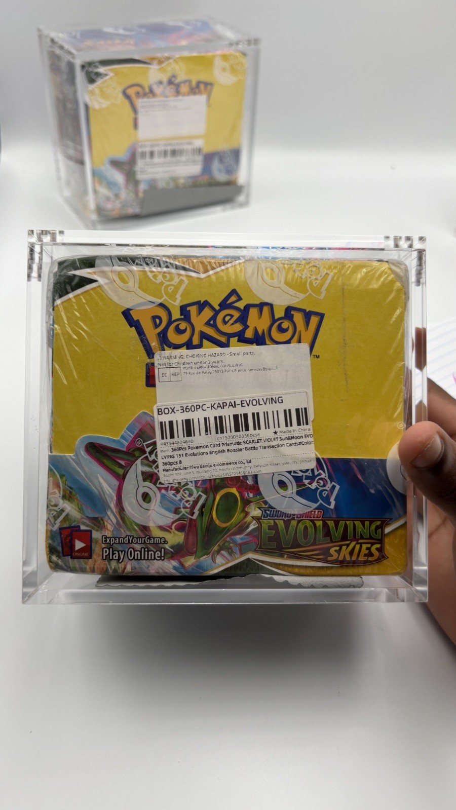 Pokemon Evolving Skies Booster Box Factory Sealed w/ Acrylic Case