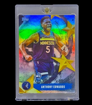 ANTHONY EDWARDS GOLD STAR REFRACTOR RAINBOW HOLO SP Insert Non Auto - MINNESOTA