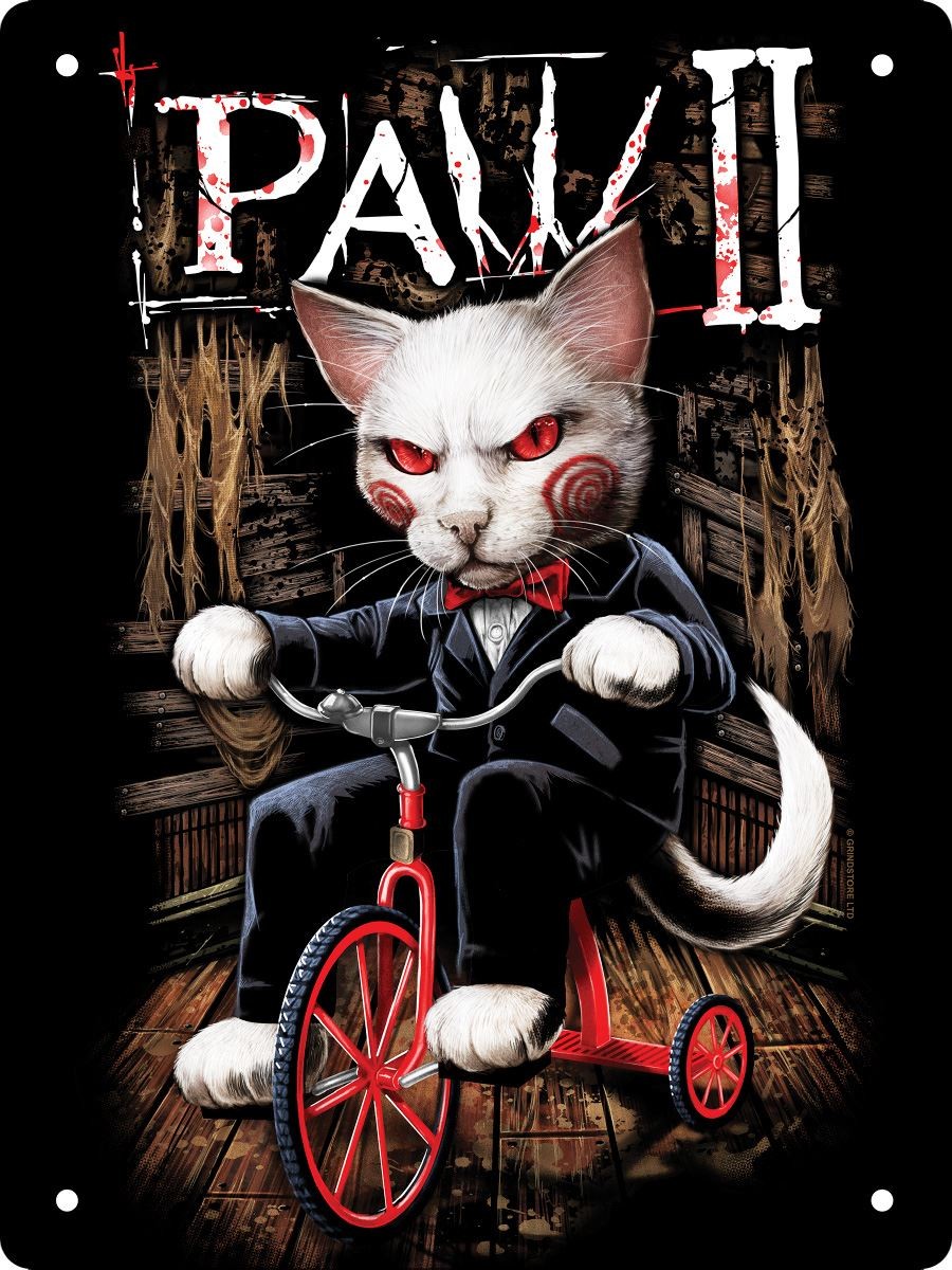 Horror Cats Paw 2 Mini Tin Sign