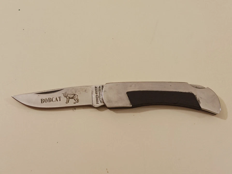 Vintage Parker Frost Bobcat 205 Lockback Knife Wood Stainless Handles Original - Image 4 of 4