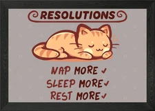 Resolution to Sleep Framed Wall Art Poster Canvas Print Picture