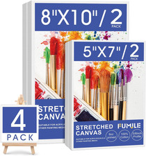 Stretched Canvas for Painting, Canvases for Painting Multi 4 Pack 5x7,8x10 2 of