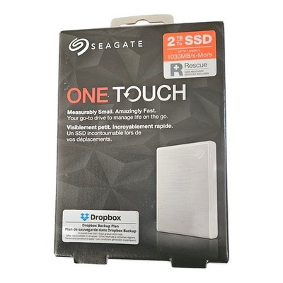 Seagate One Touch 2TB Portable External SSD - NEW SEALED Silver Mac PC Gaming