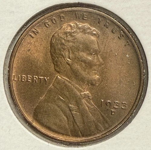 1933-D Lincoln Cent, MS+RB. (10853)