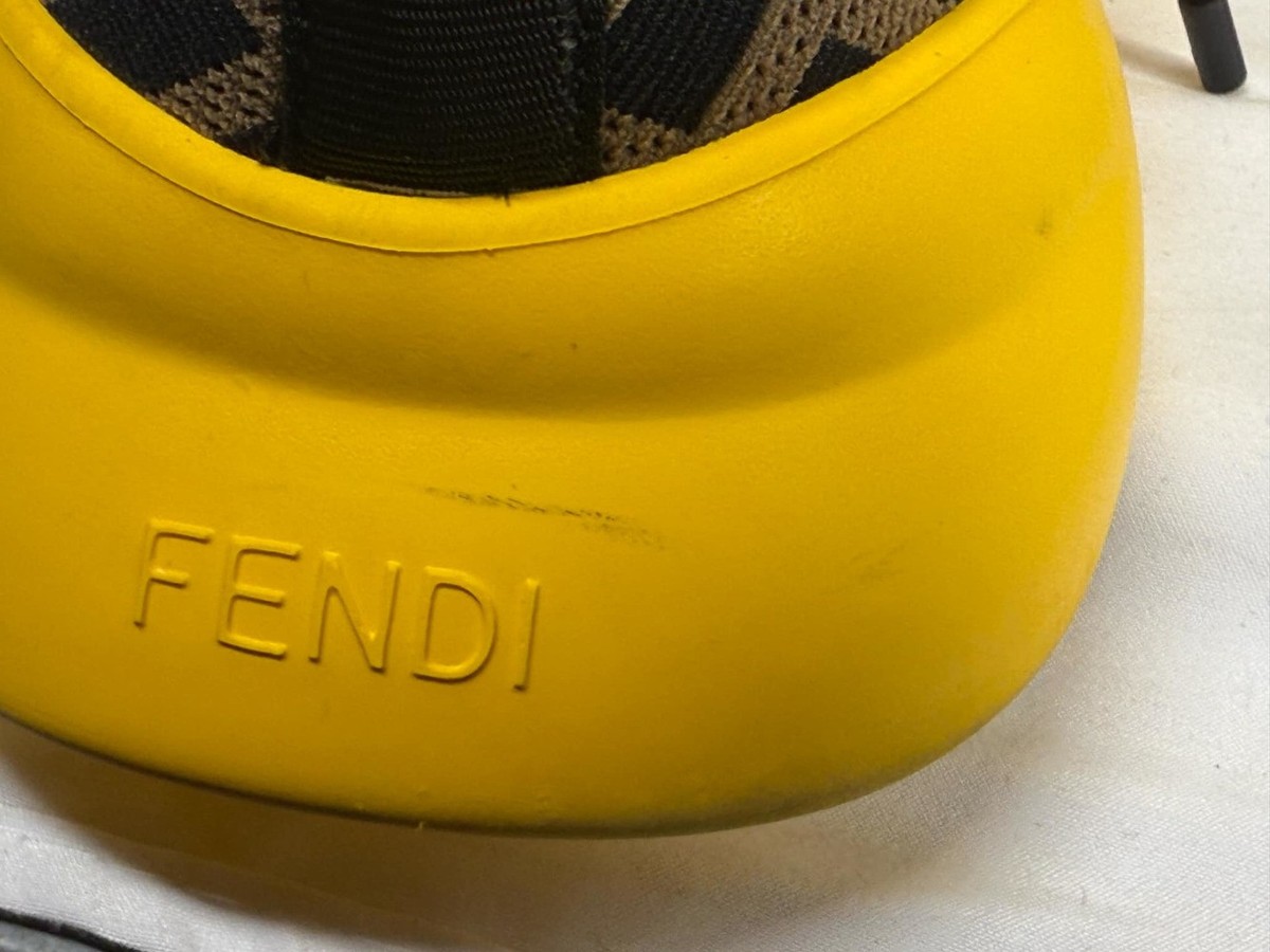Fendi FF Motif Mesh High \'Black Yellow\' Fendi 10 US size 11(330554) Fendi Mesh FF Mens High Top Sneakers 7 Black 1120994  main image 3