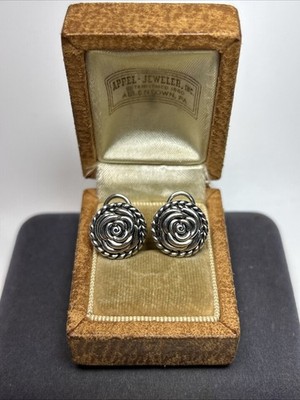 Jai By John Hardy Sterling Silver Juliet s Rose Flower Omega Back Earrings