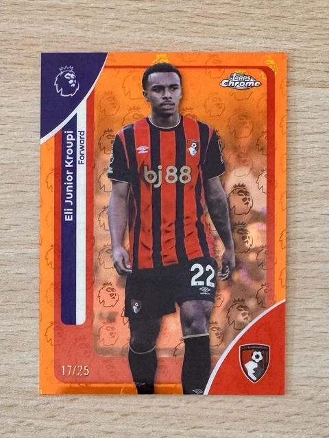 Eli Junior Kroupi Topps Chrome PL Logofractor #7 Orange /25 AFC Bournemouth RARE