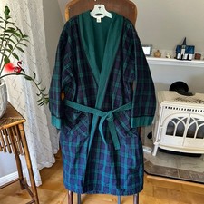 Vermont Country Store Vintage Bath Robe Mens Size 2XL green plaid