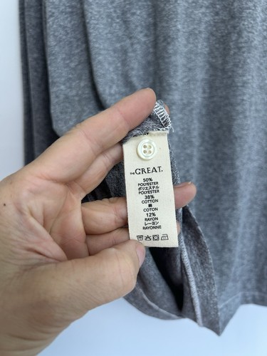 The Great Shirt Women’s 2 Gray Henley Button Minimalist Oversized 3/4 Slv - Picture 4 of 8