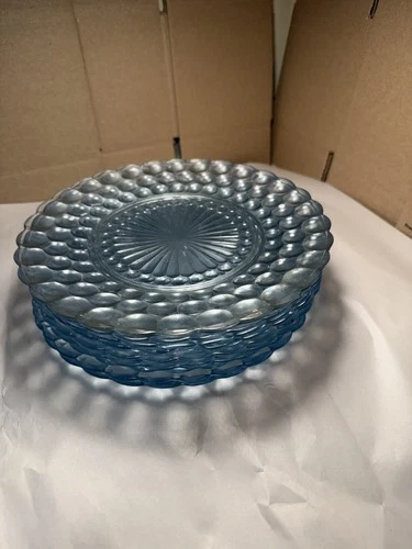 Anchor Hocking Bubble Depression Glass 9-1/2” Dinner Plates Set of 10