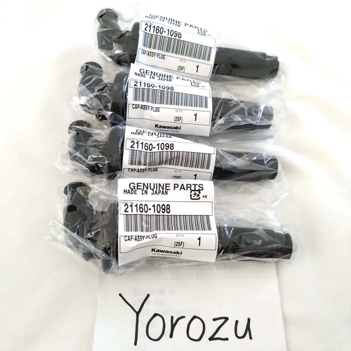 Kawasaki Genuine Parts ZZR1200 ZX1200 Spark Plug Caps x4 Set 21160