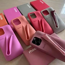 Rhode "Summer Lip Gloss" & 3D Silicon Case For iphone 16 Pro Max 15 14 13 12 11